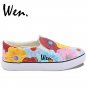 Wen Colorful Flowers Original Hand Painted Slip On Canvas Shoes for Men Women Sneakers