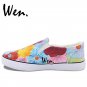Wen Colorful Flowers Original Hand Painted Slip On Canvas Shoes for Men Women Sneakers