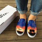 Wen Unisex Canvas Sneakers Design Beautiful Galaxy Sky Sunset Travelling Mate Hand Painted Shoes
