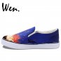 Wen Unisex Canvas Sneakers Design Beautiful Galaxy Sky Sunset Travelling Mate Hand Painted Shoes