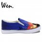 Wen Unisex Canvas Sneakers Design Beautiful Galaxy Sky Sunset Travelling Mate Hand Painted Shoes