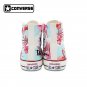 Original Design Pink Flamingo Palm Tree Flowers High Top Converse Hand Painted Canvas Shoes