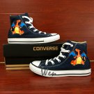 Blue Converse Shoes Custom Design Pokemon Charizard Anime Hand Painted Canvas Sneakers