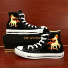 Design Anime Pokemon Rapidash High Top Converse All Star Shoes Hand Painted Canvas Sneakers