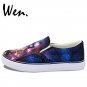 Wen Hand Painted Shoes Mens Womens Canvas Sneakers Design Girl Diamond Pattern