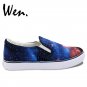Wen Hand Painted Shoes Mens Womens Canvas Sneakers Design Girl Diamond Pattern