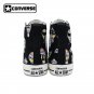 Original Design Hand Painted Canvas Sneakers Fire Balloons Clouds Black High Top Converse Shoes