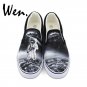 Wen Design Moon Outer Space Spaceman Astronaut Hand Painted Canvas Shoes