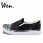 Wen Design Moon Outer Space Spaceman Astronaut Hand Painted Canvas Shoes