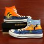 Original Design Dolphins Ocean Sunset Hand Painted Shoes Unisex High Top Converse
