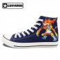 Hand Painted Shoes Anime Converse Design Pokemon Infernape Blue Canvas Sneakers