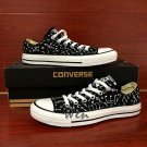 Original Design Hand Painted Canvas Shoes Music Notes Black Low Top Converse All Star