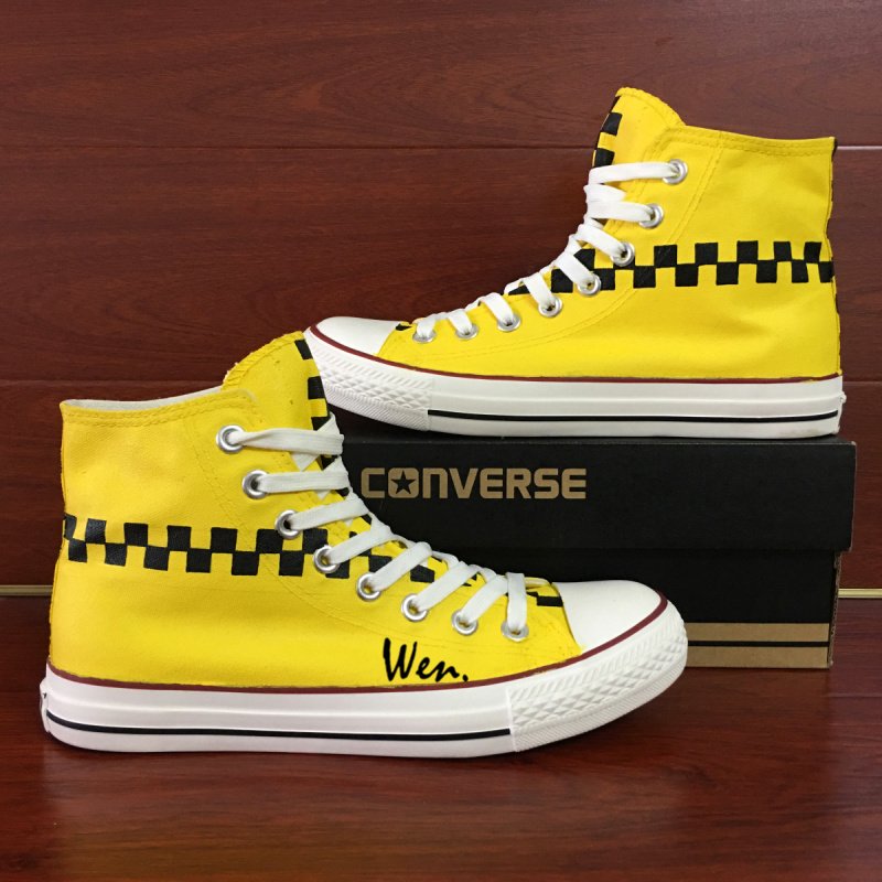 Taxi Door Mark Original Design Hand Painted Canvas Shoes Converse All Star Sneakers