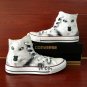 Wolf Hand Painted Canvas Shoes Custom Design White High Top Converse Chuck Taylor