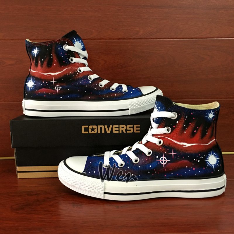 Original Design Hand Painted Shoes Galaxy Nebular Converse All Star High Top Canvas Sneakers