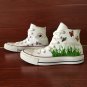 Butterflies Flowers Grass Custom Hand Painted Canvas Shoes Unisex High Top Converse All Star