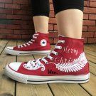 Original Design Converse Shoes Christmas Pattern Wings Hand Painted Shoes Man Woman Canvas Sneakers