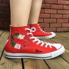 Italy Flag Design Hand Painted Converse All Star Shoes High Top Canvas Sneakers