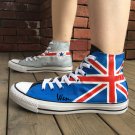 Man Woman's Converse Custom Design UK British Flag Hand Painted Canvas Sneakers