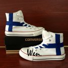 Chuck Taylor All Stars Finland Flag Converse Shoes Hand Painted Canvas Sneakers for Men Women