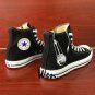 Microphone Earphone Black Shoes Pure Hand Painted Sneakers Unisex Converse All Star