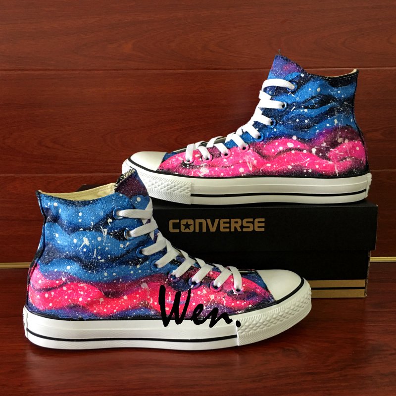 Original Canvas Shoes Colorful Galaxy Hand Painted Converse Sneakers High Top All Star