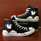 Anime Converse All Star Shoes Hand Painted Naruto Uchiha Sasuke Unisex Black Canvas Sneakers