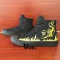 All Black Converse Chuck Taylor Shoes Men Women Canvas Sneakers Design Naruto Gold Fire