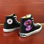 Unisex Converse Shoes Hand Painted Anime Pokemon Arbok High Top Black Canvas Sneakers