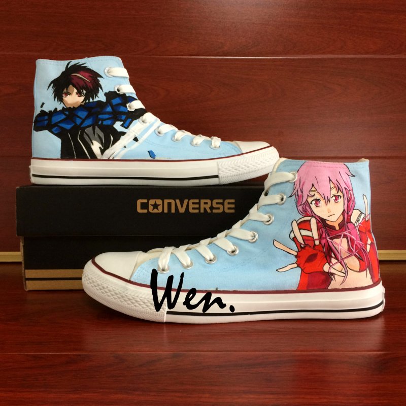 Personalized Hand Painted Canvas Shoes Men Women Anime Guilty Crown Converse All Star Sneakers