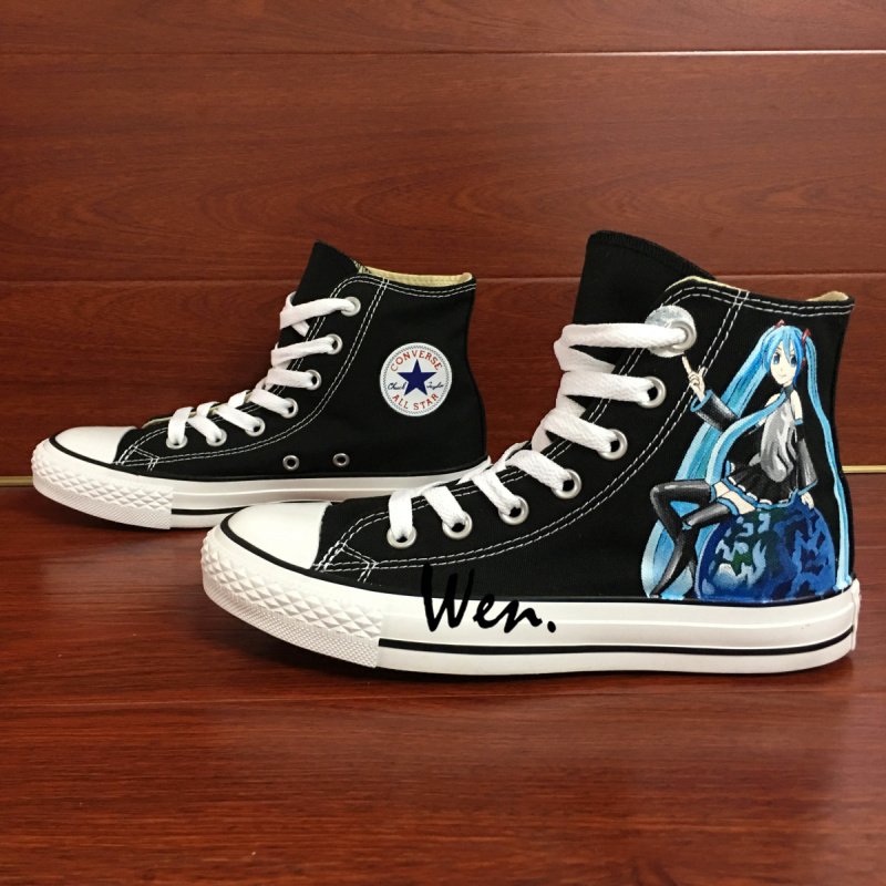 Anime Shoes Hand Painted Converse All Star Vocaloid Hatsune MIKU EXPO ...