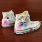 Hand Painted Shoes Skull Flowers Original Design Converse White Canvas Sneakers