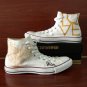 White Converse Shoes Custom Design LOVE Pattern Hand Painted Canvas Sneakers