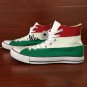 Converse Design Hungary Flag Shoes Hand Painted Canvas Shoes Chuck Sneakers