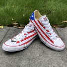 Puerto Rico Flag Low Top Converse Shoes Hand Painted Shoes Unique Canvas Sneakers Gifts