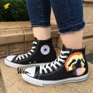 Men Women Custom Converse All Star Sloth Hand Painted Shoes Black Canvas Sneakers Christmas Gifts