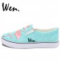 Wen Original Design Flamingo Hand Painted Slip on Shoes Men Women's Canvas Sneakers