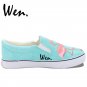 Wen Original Design Flamingo Hand Painted Slip on Shoes Men Women's Canvas Sneakers
