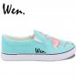 Wen Original Design Flamingo Hand Painted Slip on Shoes Men Women's Canvas Sneakers