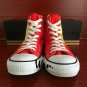 Classic Red High Top Converse Shoes Design Wonder Woman Hand Painted Canvas Sneakers