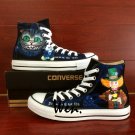 Converse Hand Painted Shoes Design Alice in Wonderland Cheshire Cat Canvas Sneakers Chuck Taylor