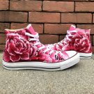 Flower Carnation Hand Painted Shoes Canvas Converse All Star Women Girls Sneakers