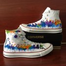 Hand Painted Shoes Design Chicago City Skyline Men Women Converse Chuck Taylor Canvas Sneakers