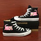 Converse Black Pokemon Slowpoke Hand Painted Shoes Anime Cosplay Canvas Sneakers Chuck Taylor