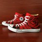 Converse Chuck Taylor Original Design Red Rose Hand Painted Canvas Shoes High Top Sneakers