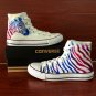 Animal Print Zebra Converse Custom Hand Painted Shoes White High Top Canvas Sneakers Unique Gifts