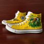 Brazil Flag Hand Painted Shoes Design Bird Green-Winged Macaw Converse All Star Sneakers