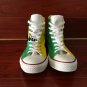 Brazil Flag Hand Painted Shoes Design Bird Green-Winged Macaw Converse All Star Sneakers