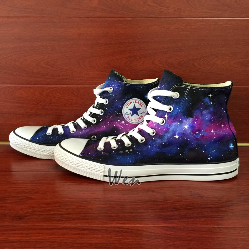 Original Design Converse Shoes Galaxy Space Stars Unisex Hand Painted ...