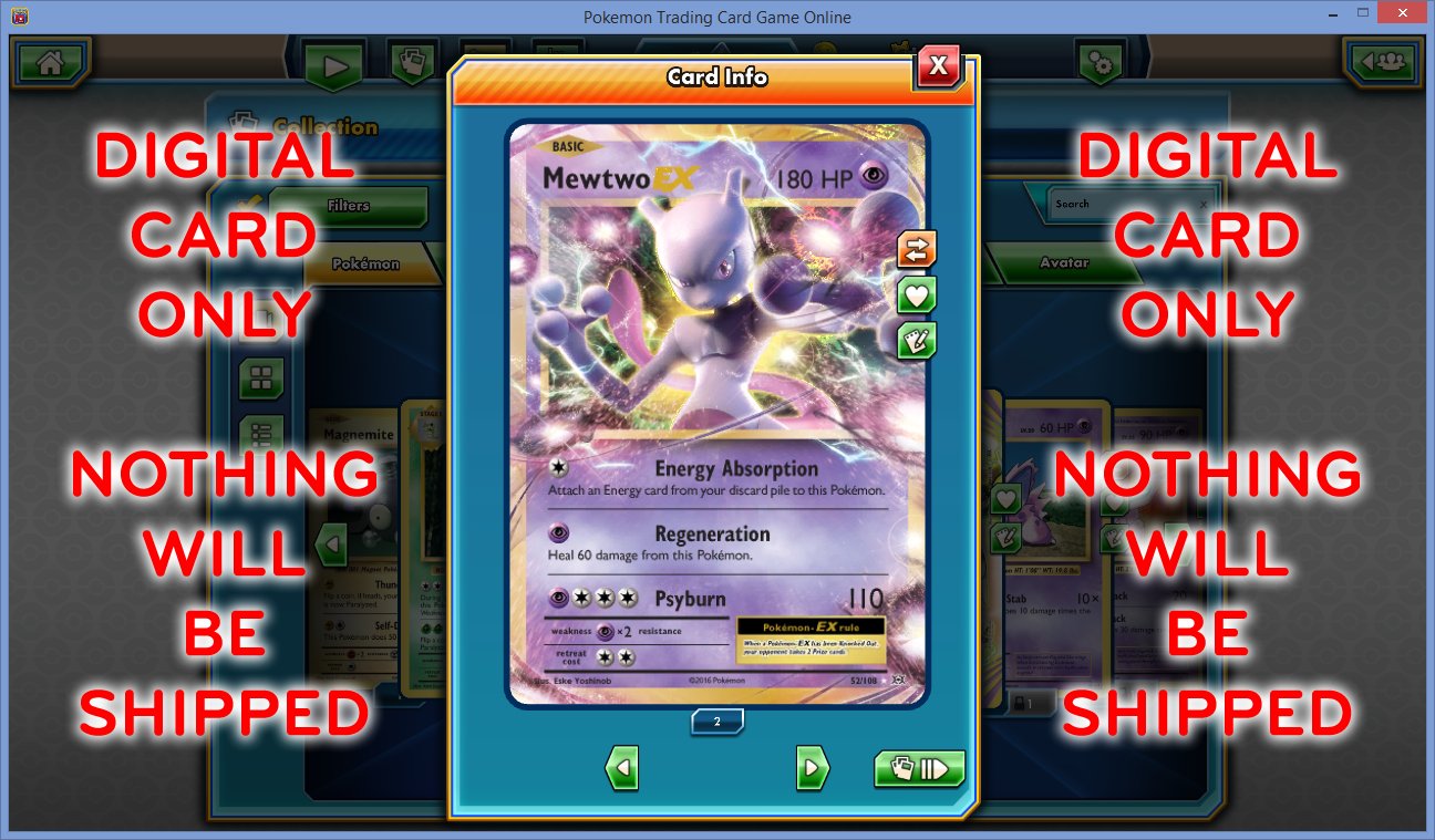 MEWTWO EX 52/108 Ultra Rare Holo NEW Pokemon XY Evolutions Set TCGO TCG Online
